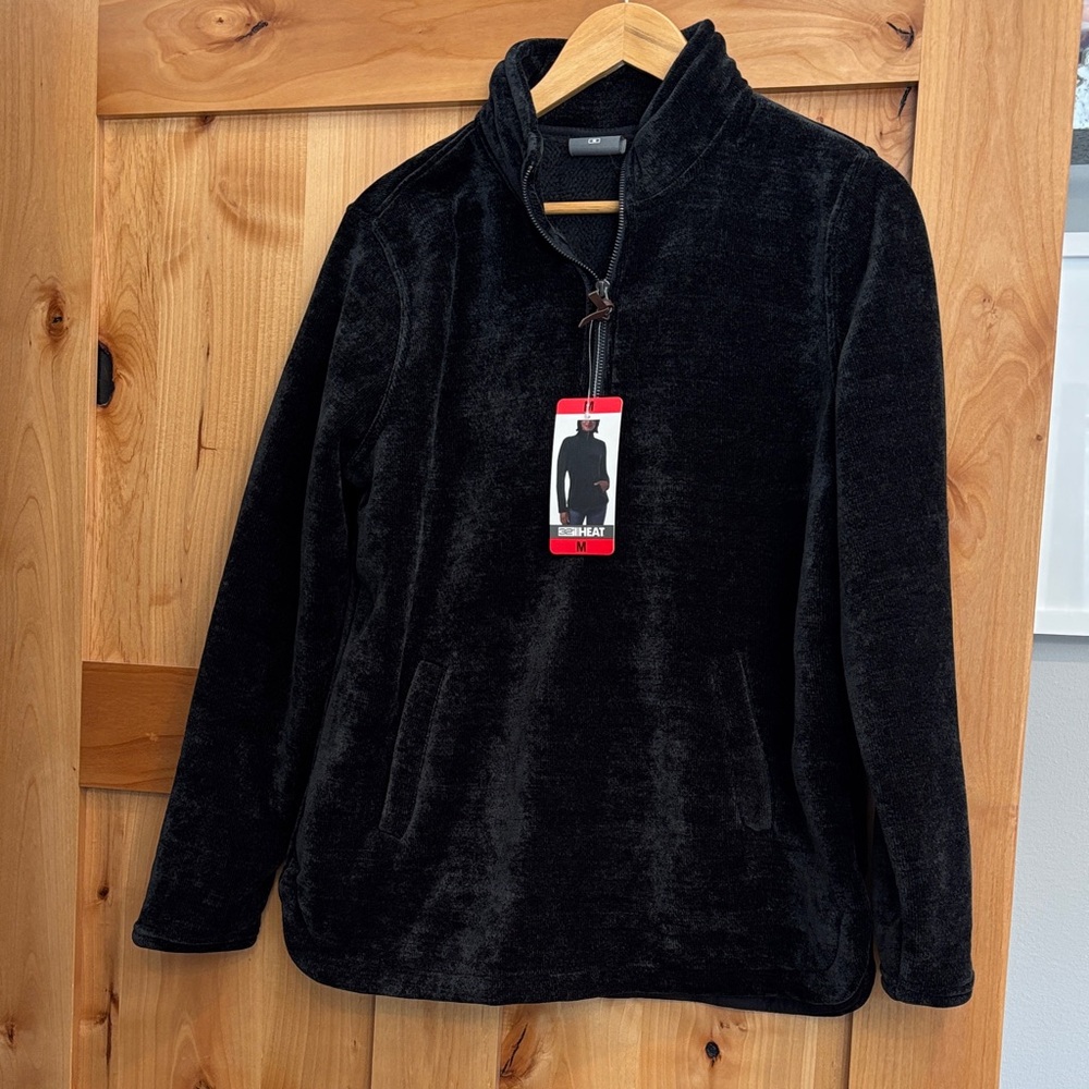 32 Degrees Black Fleece Half-Zip Pullover